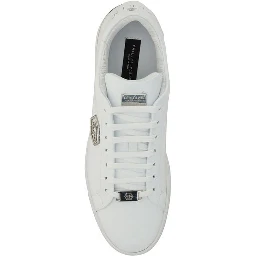 White Leather Low Top Sneakers