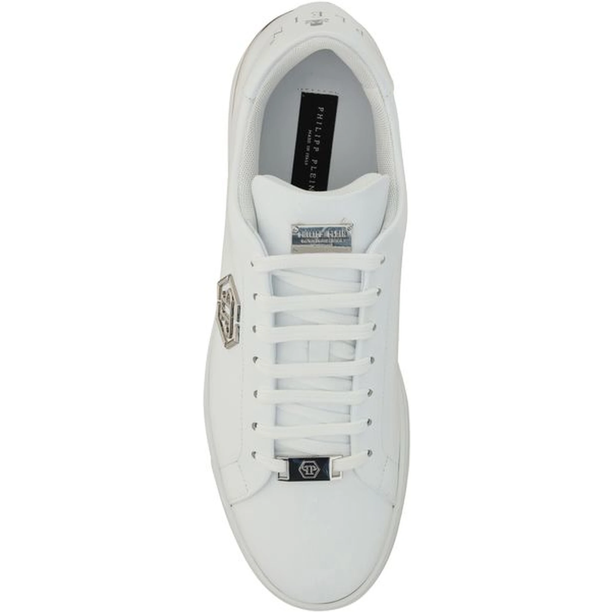 White Leather Low Top Sneakers