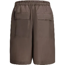 Brown Polyester Bermuda Shorts