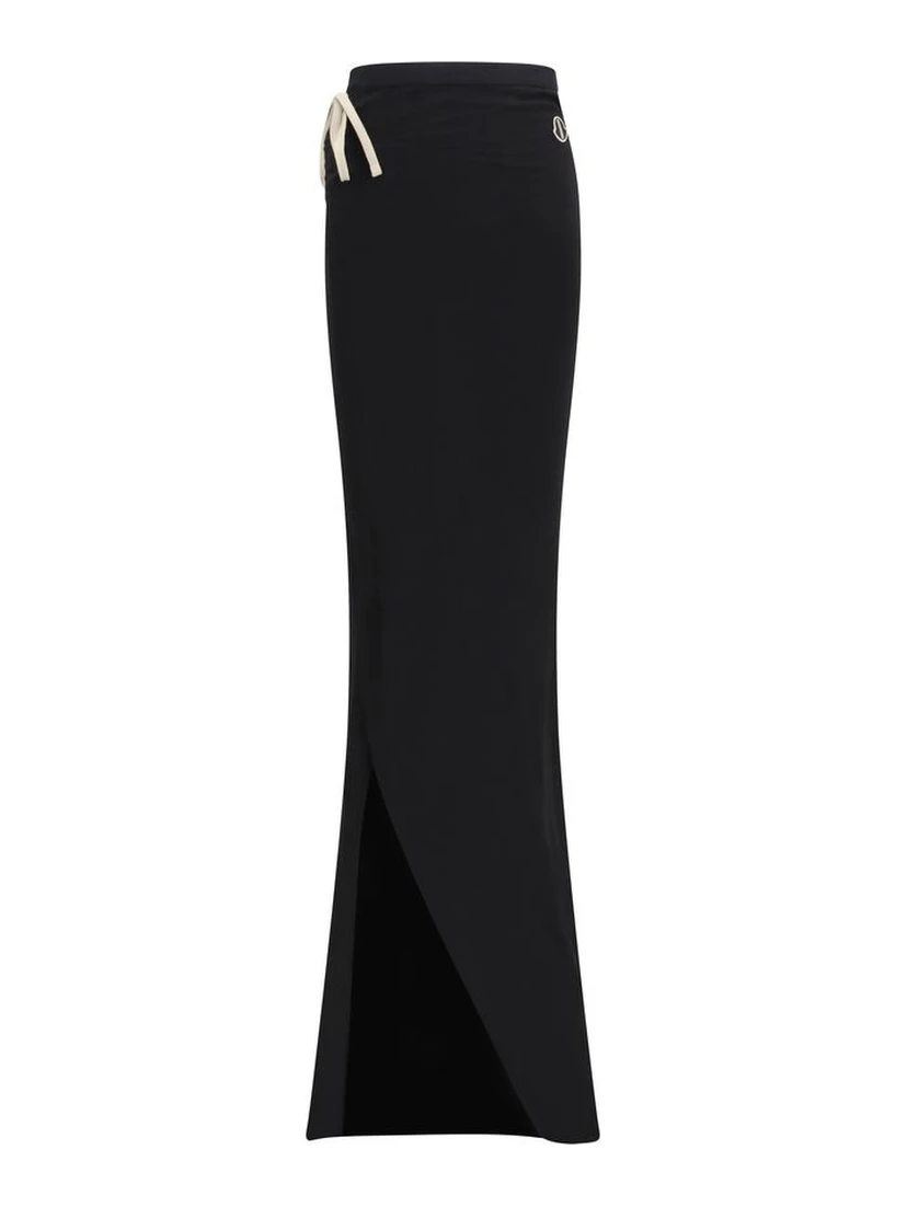 Black Cotton Long Skirt
