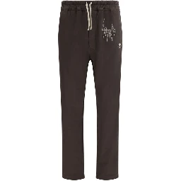 Brown Cotton Athletic Pants