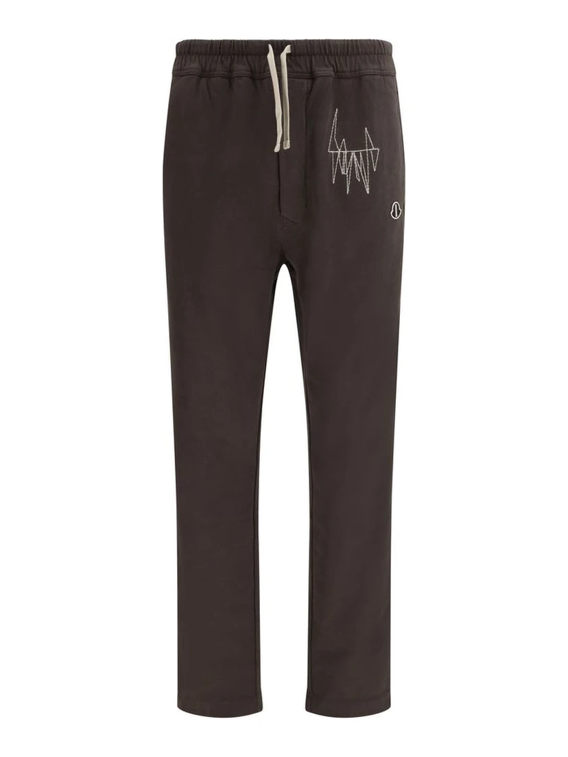 Brown Cotton Athletic Pants