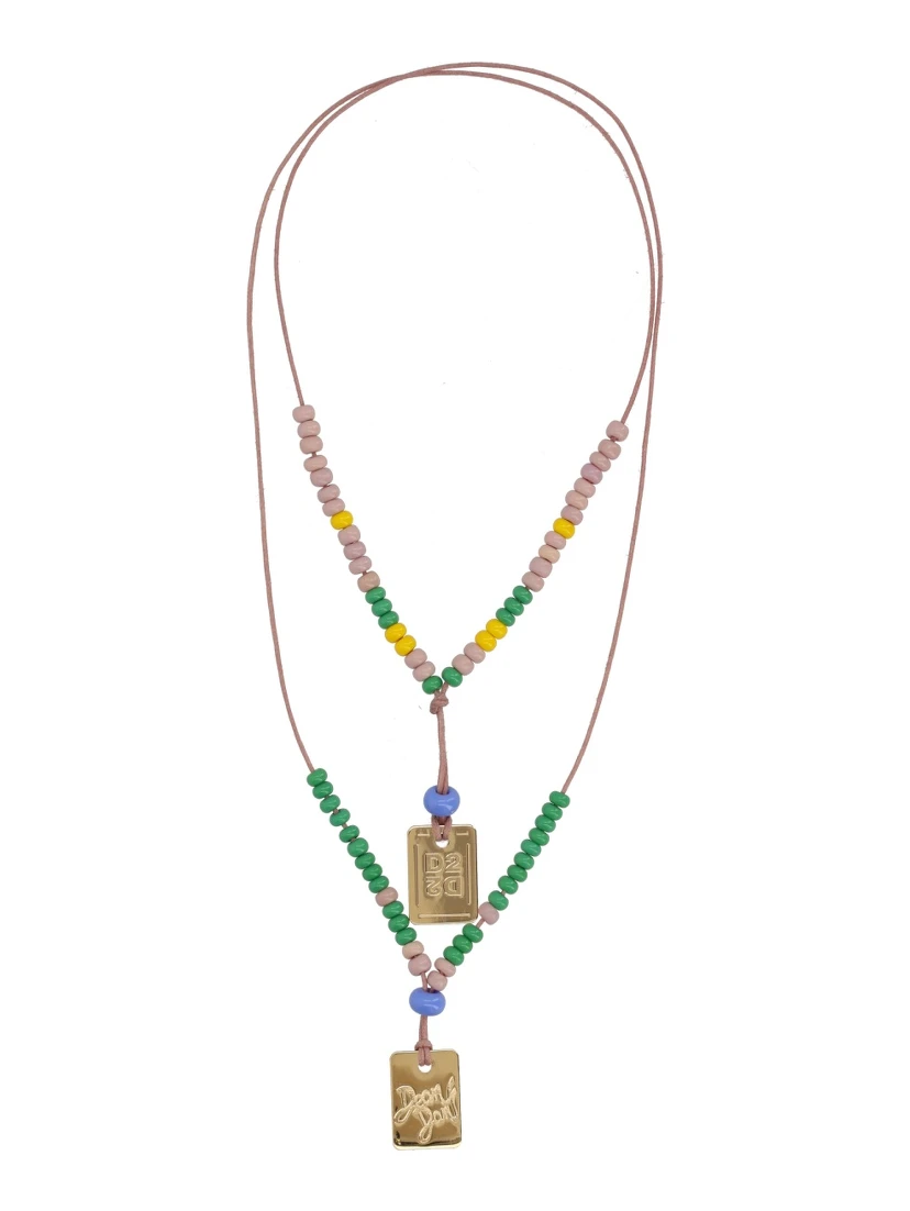 NECKLACE WITH LOGO PLAQUES