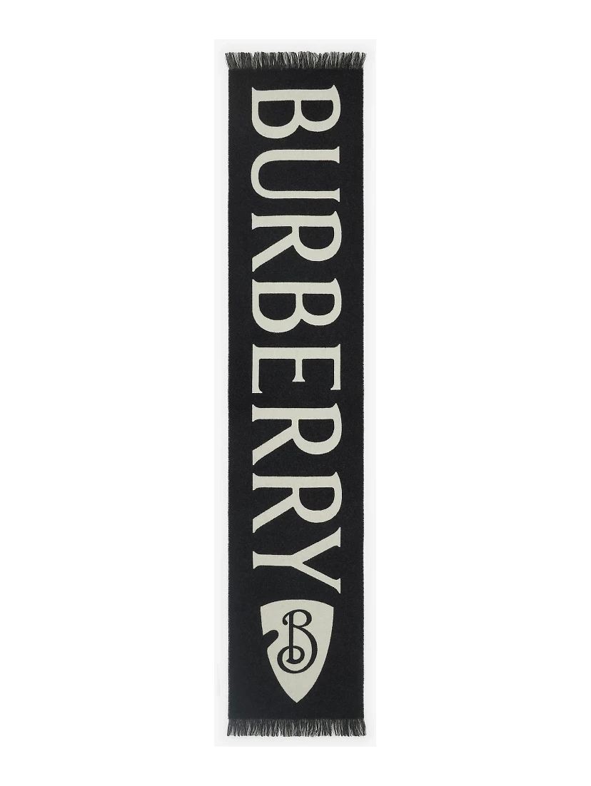 Merino wool scarf with logo