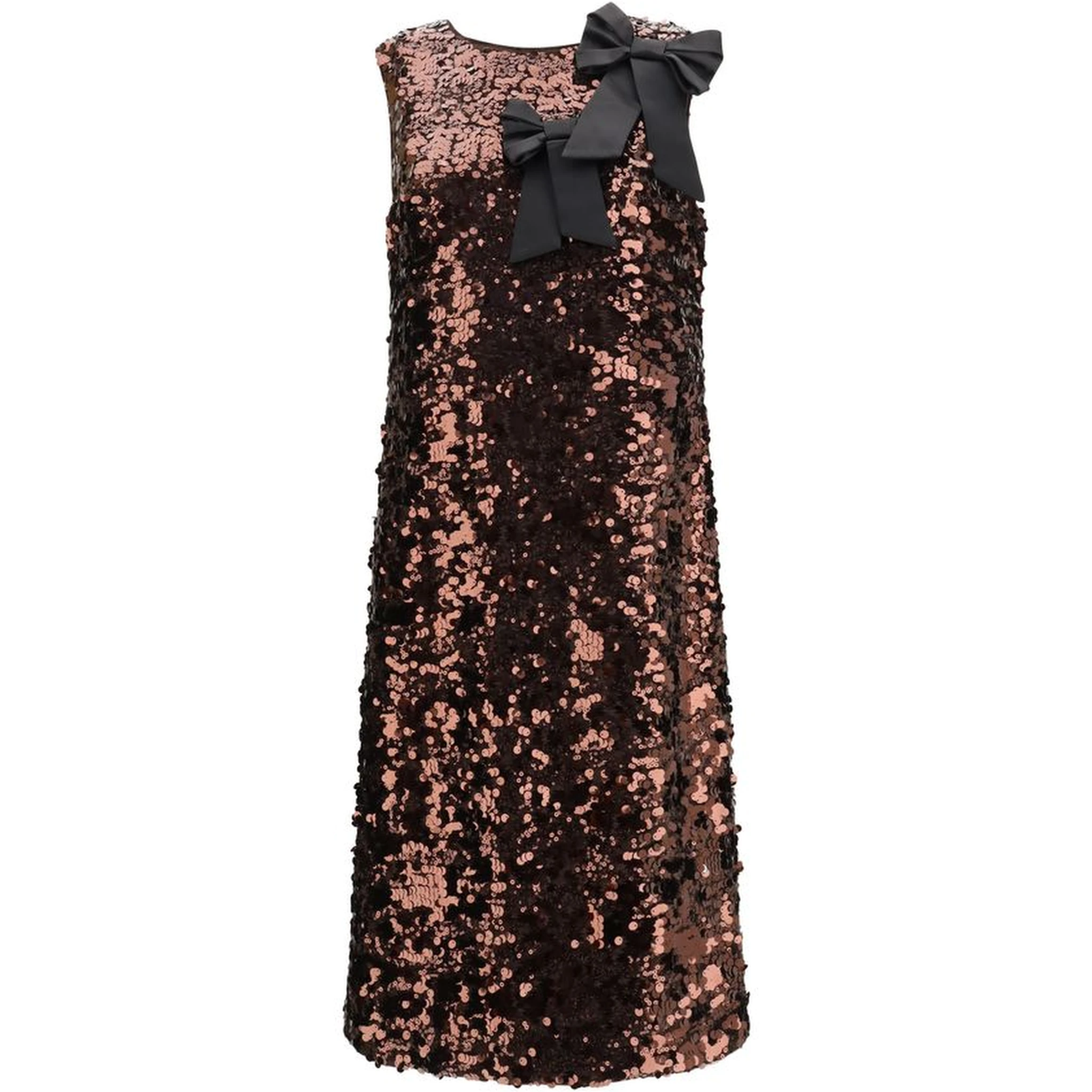 Brown Recycled Polyester Cocktail Dress