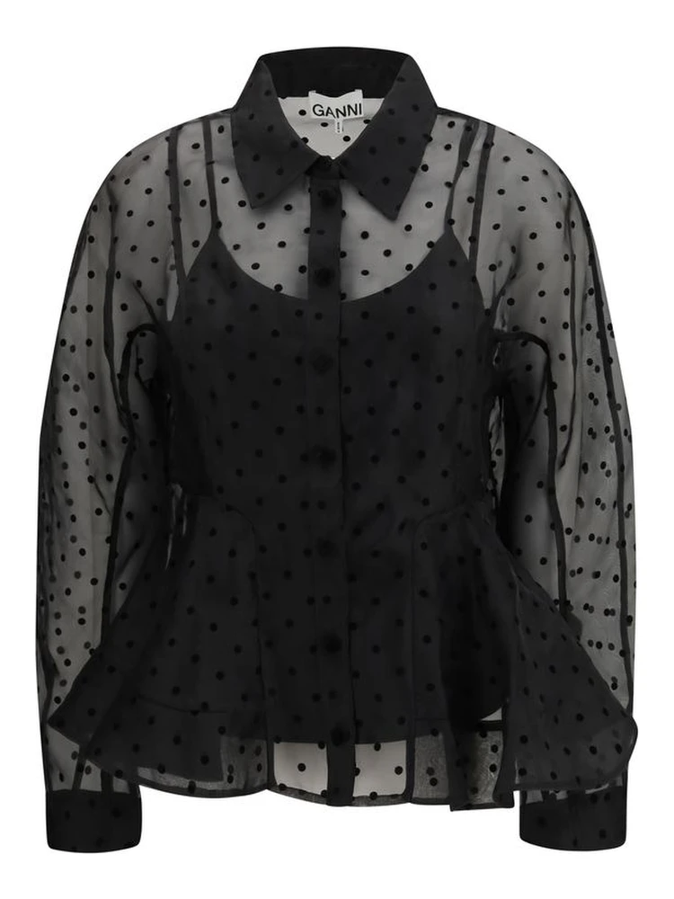 Black Recycled Polyester Pattern Shirt