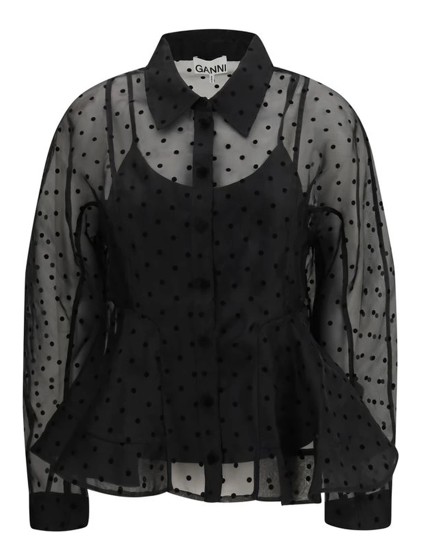 Black Recycled Polyester Pattern Shirt