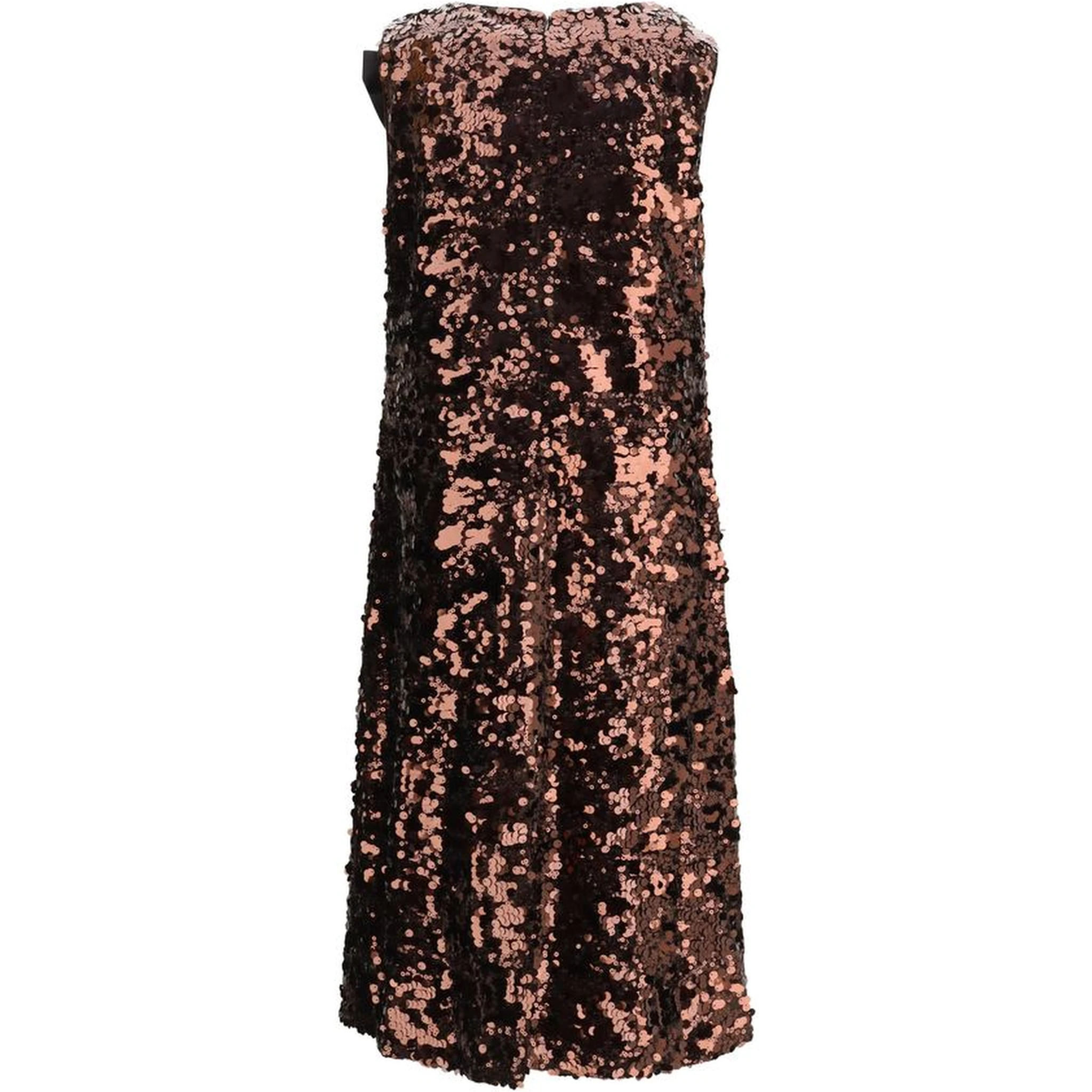 Brown Recycled Polyester Cocktail Dress