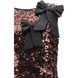 Brown Recycled Polyester Cocktail Dress