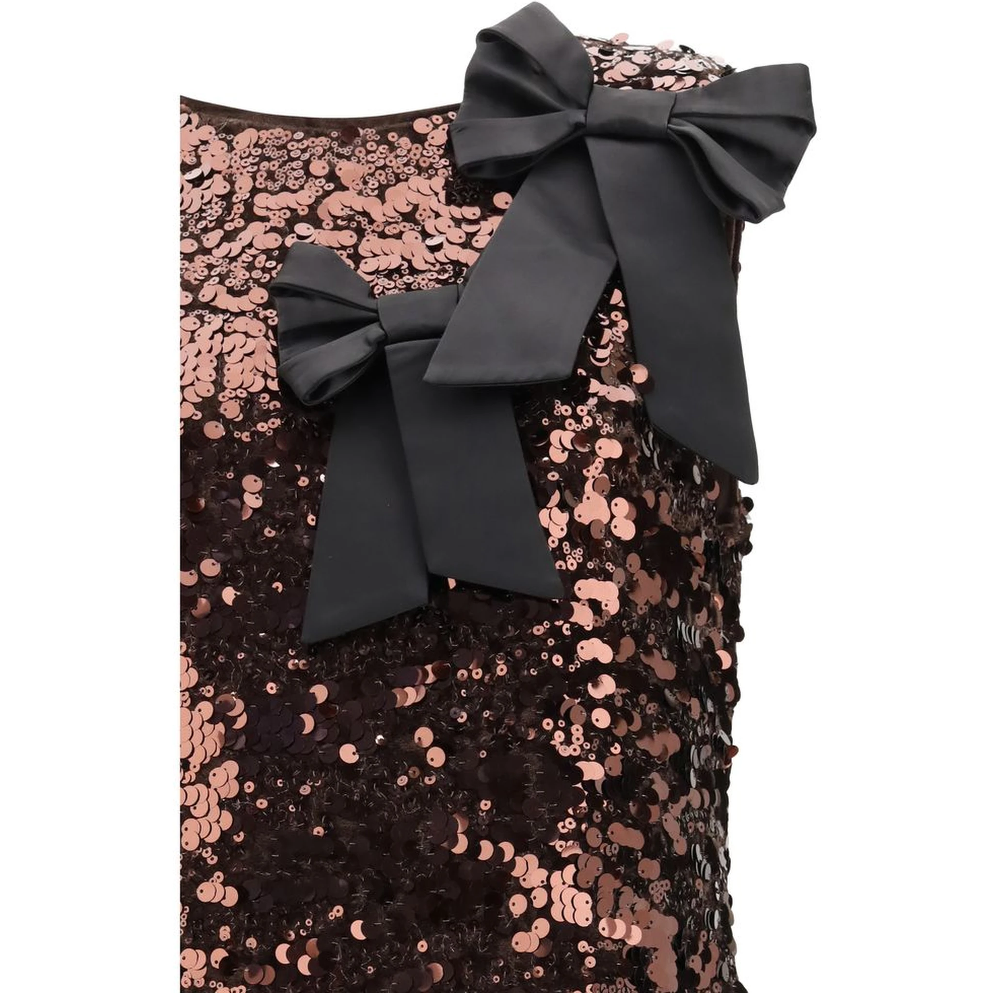Brown Recycled Polyester Cocktail Dress