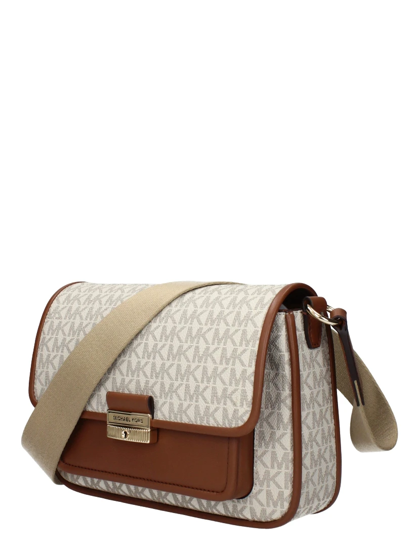 Beige Fabric Crossbody Bag