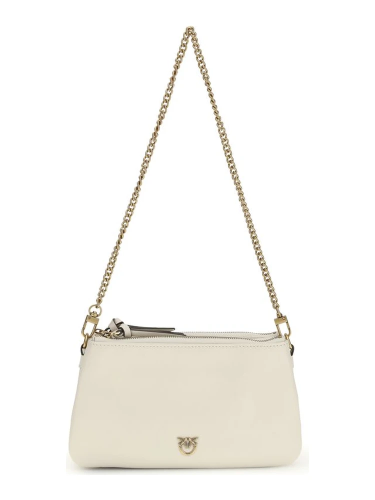 Beige Calf Leather Bos Taurus Shoulder Bag