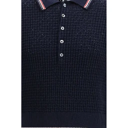 Blue Cotton Polo Shirt