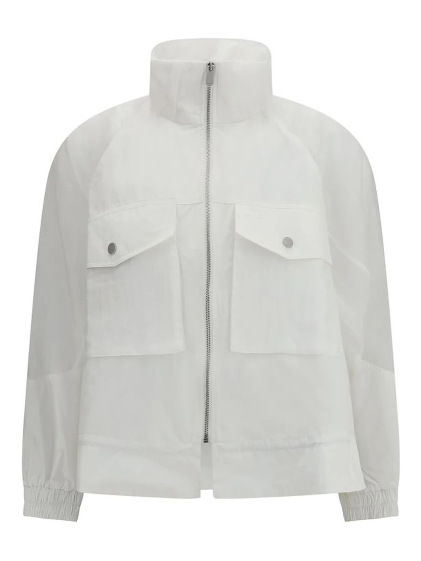 White Polyester Shell Jacket