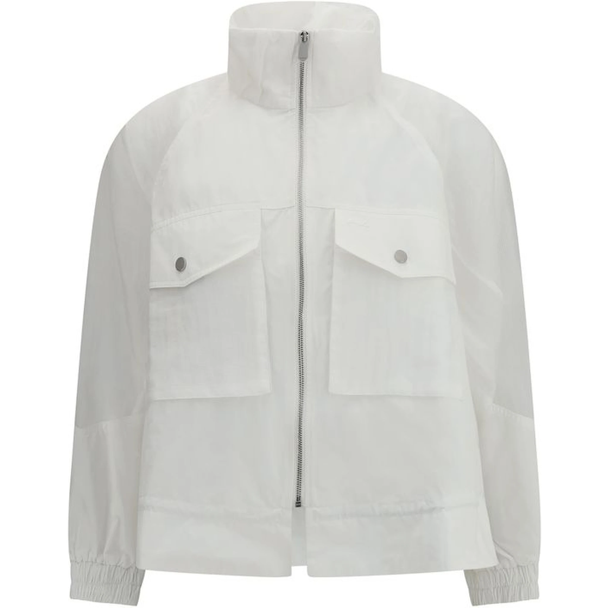 White Polyester Shell Jacket