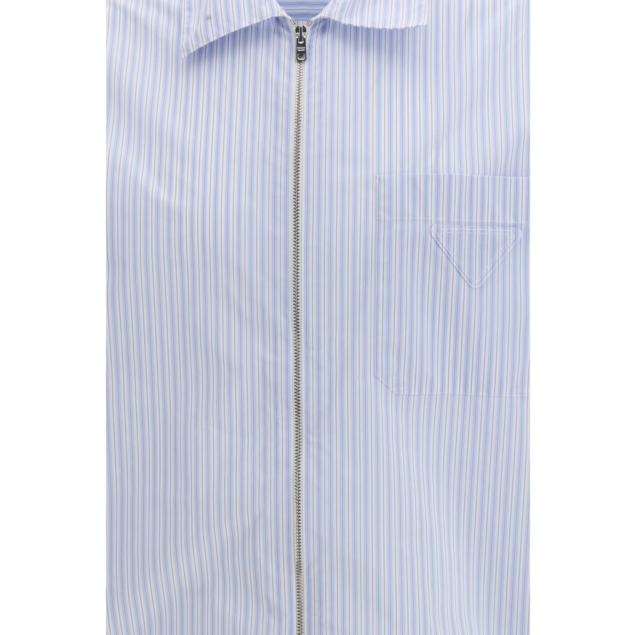 Blue Polyamide Pattern Shirt