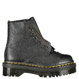 Black Leather Unisex Ankle Boot