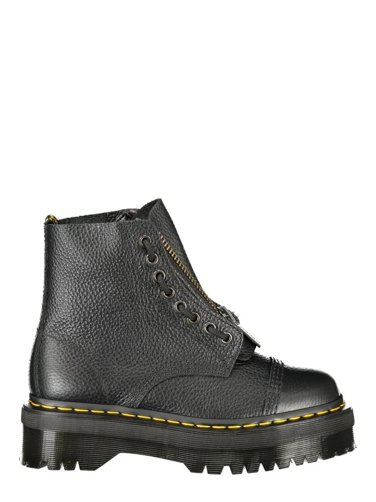 Black Leather Unisex Ankle Boot