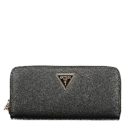Black Polyurethane Women Wallet