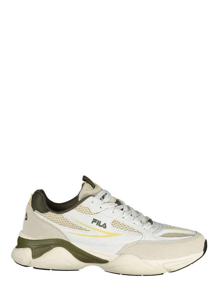 White Polyester Athletic Sneakers