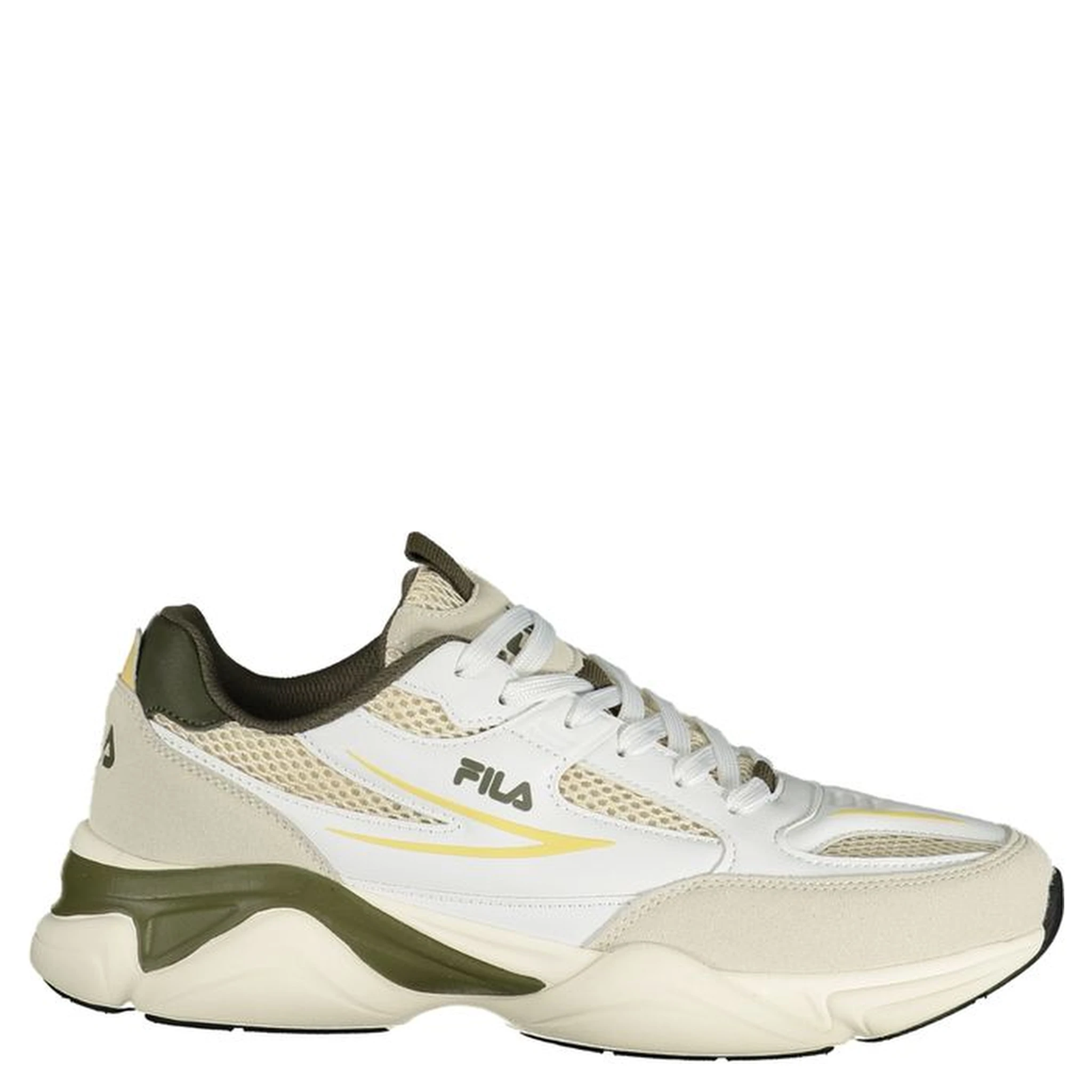 White Polyester Athletic Sneakers