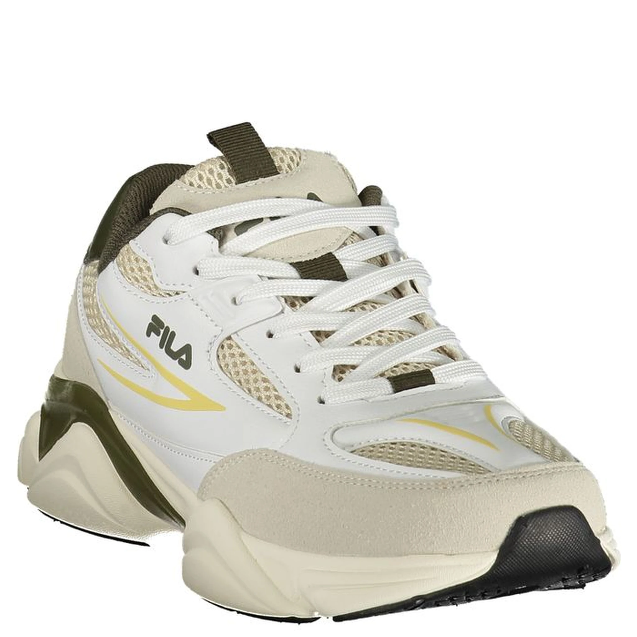 White Polyester Athletic Sneakers