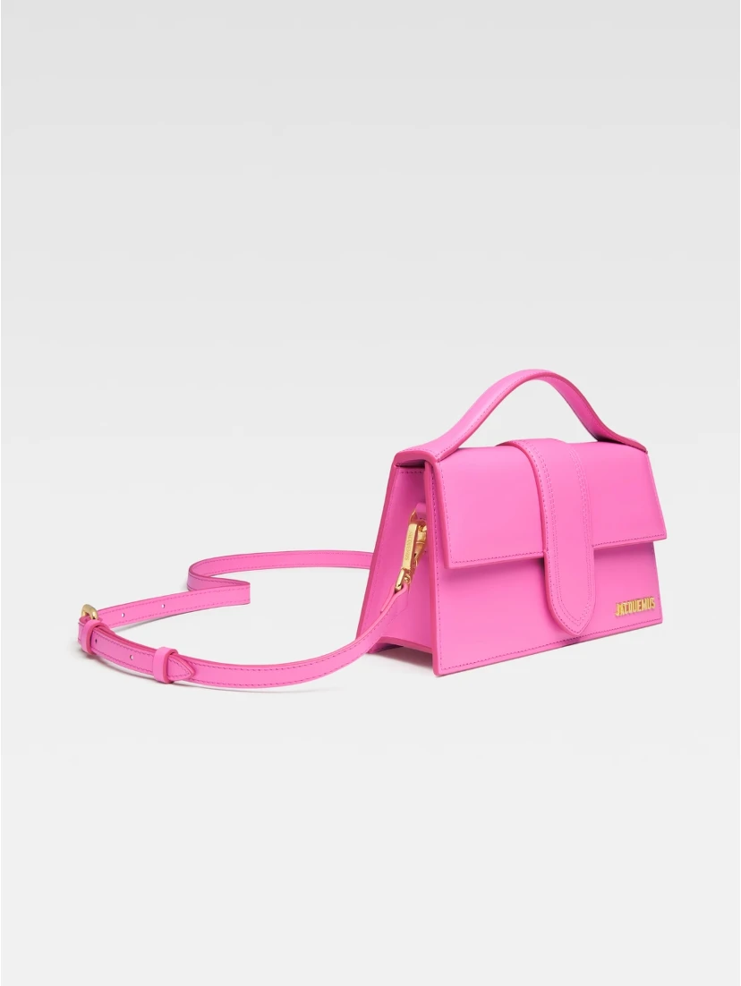 Neon Pink Leather Le Grand Bambino Handbag