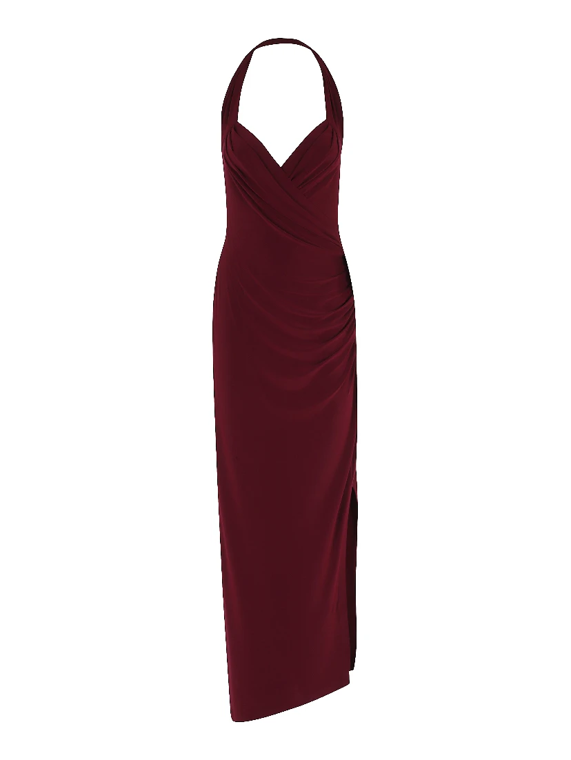 HALTER SWEETSHIRT SIDE DRAPE GOWN