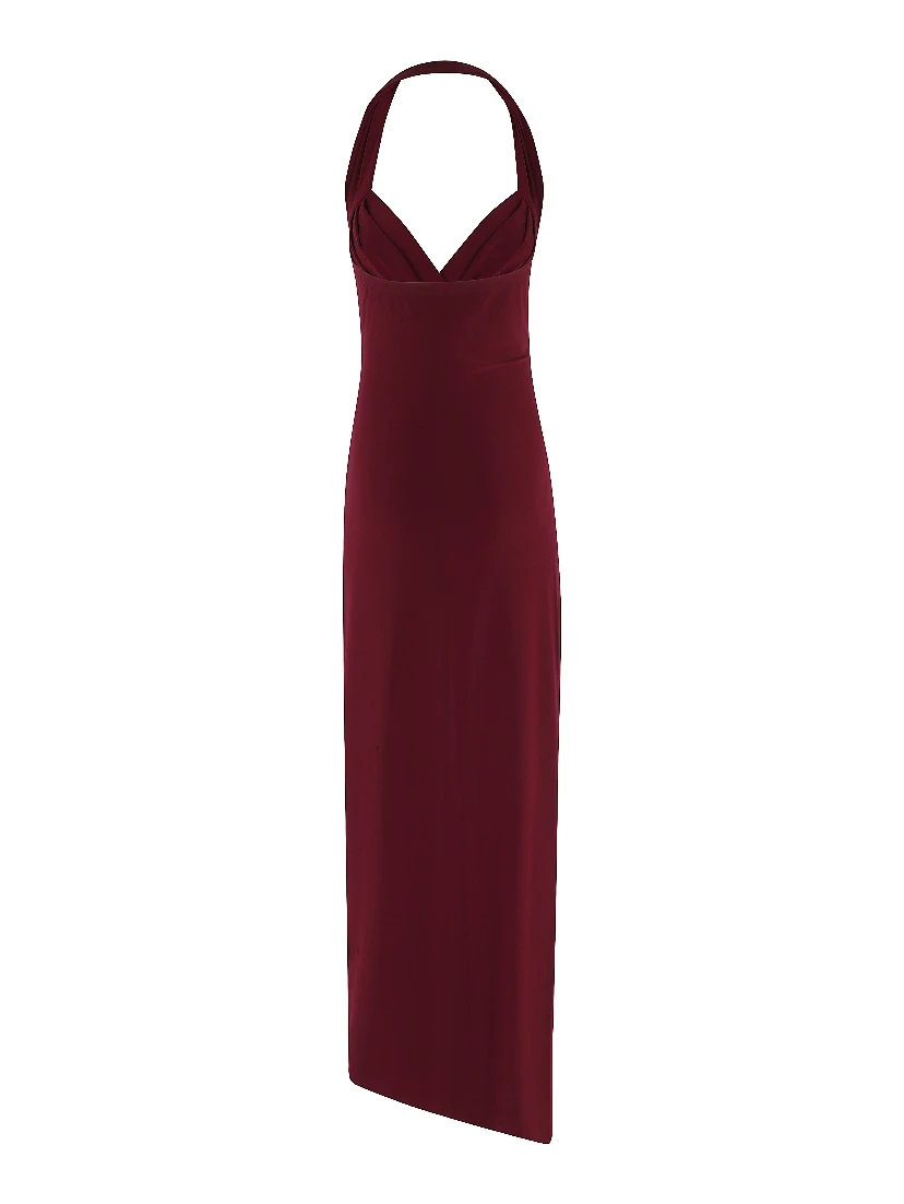 HALTER SWEETSHIRT SIDE DRAPE GOWN