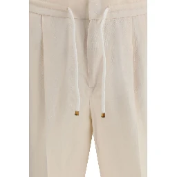 Beige Linen Casual Pants