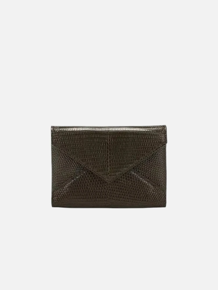 Lizard leather card holder
