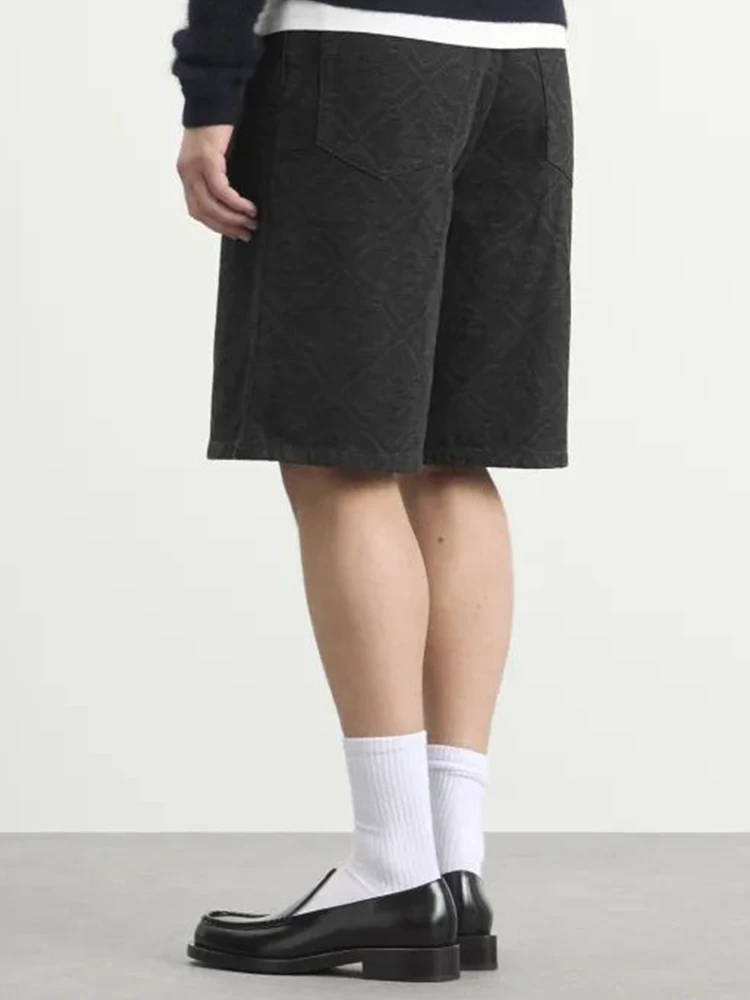Laser monogram denim shorts alternative