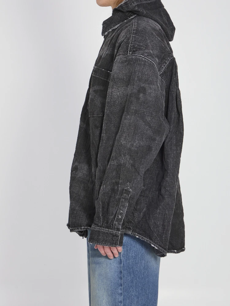 Hooded denim parka alternative