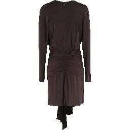 STONE PIN SCARF DRAPE MINI DRESS