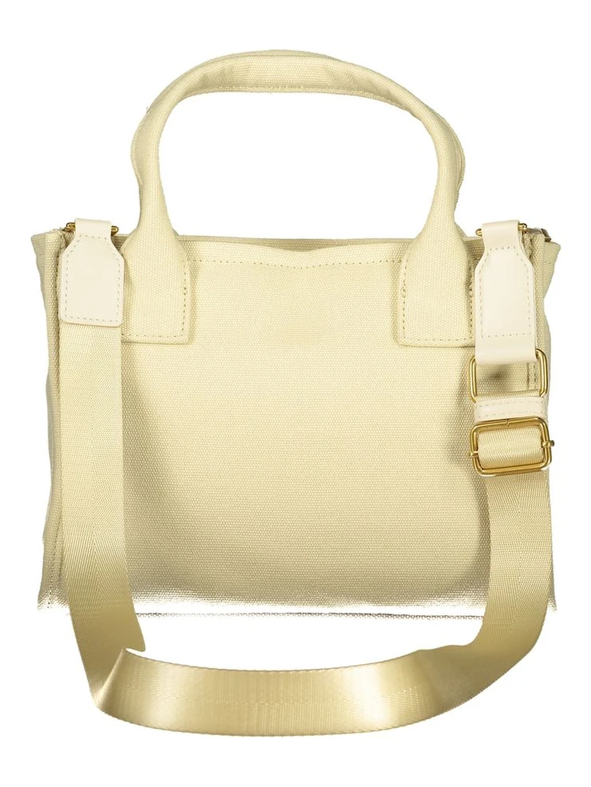 Beige Cotton Women Handbag