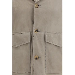 Bicolor Calf Leather Bos Taurus Coat