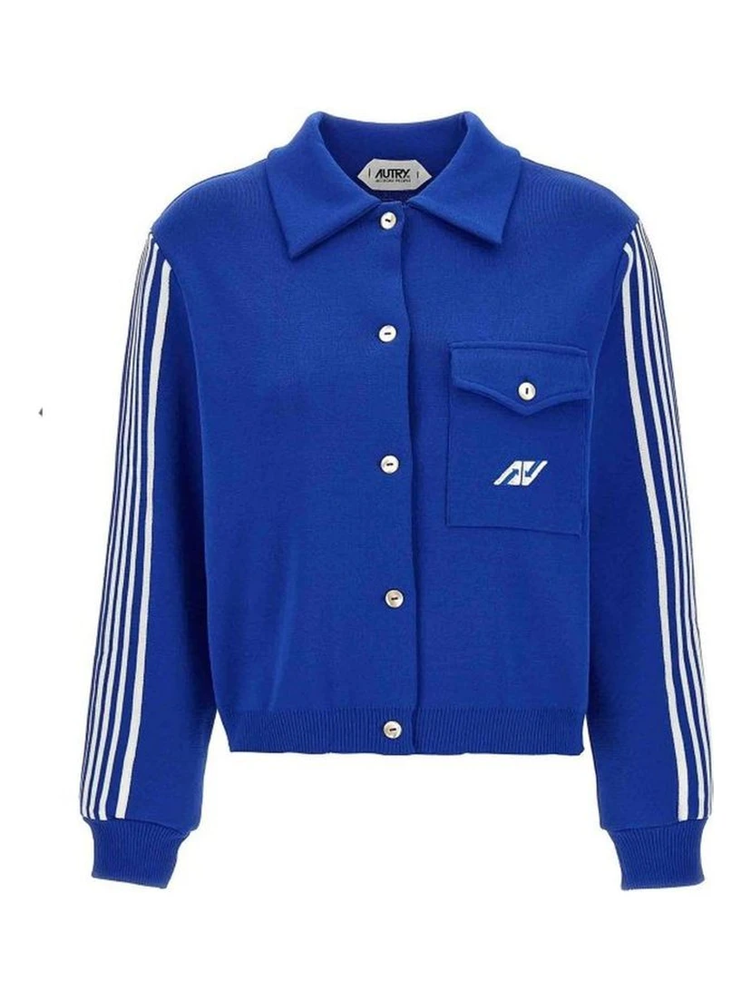 Blue Nylon Cardigan