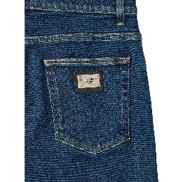 Blue Cotton Skinny Jeans