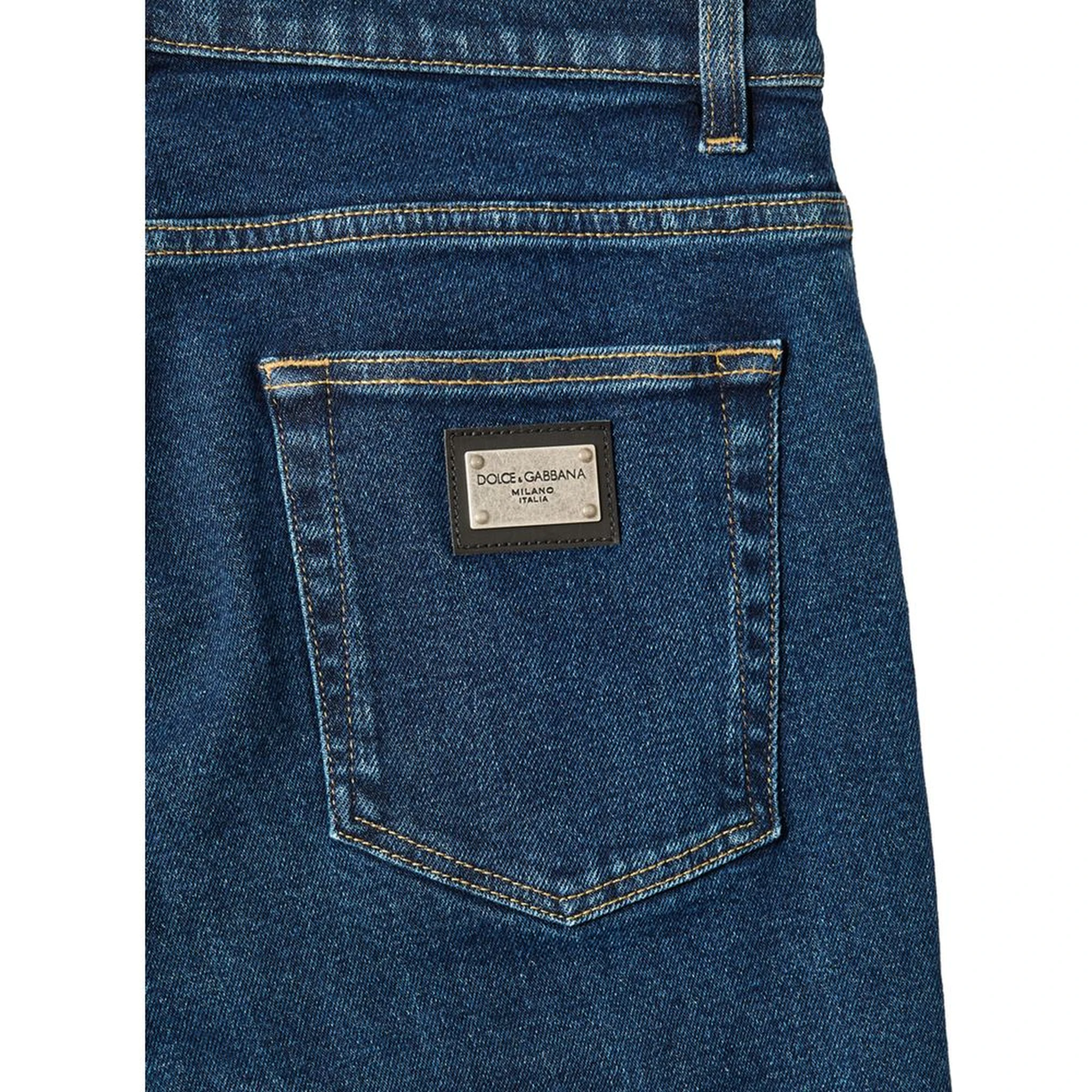 Blue Cotton Skinny Jeans