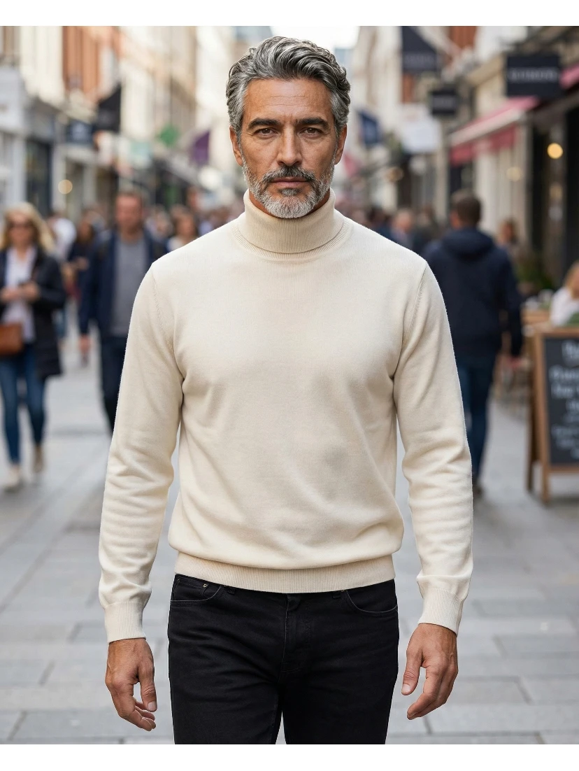 White Cashmere Turtleneck