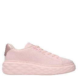 Pink Fabric Platform Sneakers