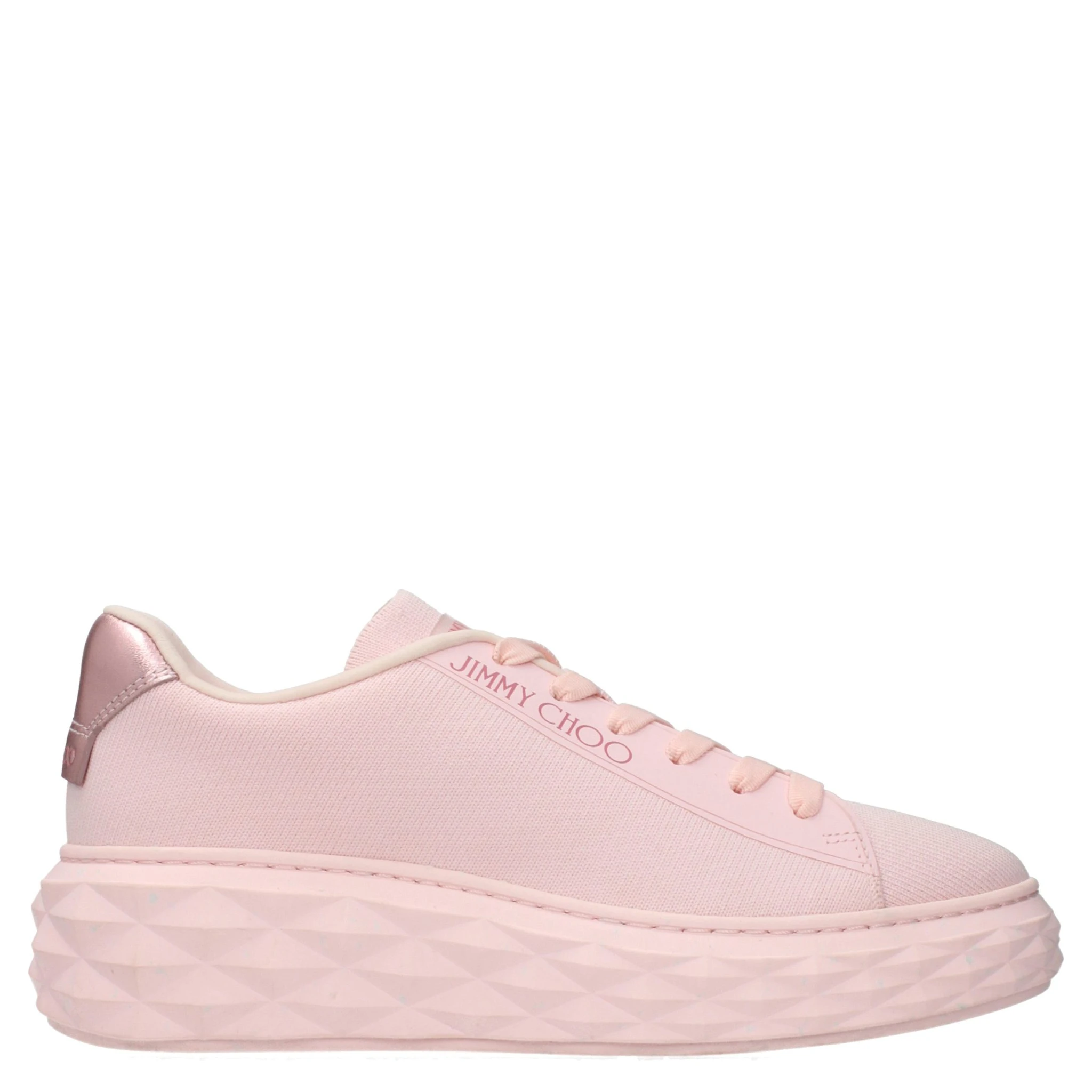 Pink Fabric Platform Sneakers
