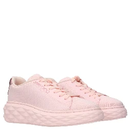 Pink Fabric Platform Sneakers