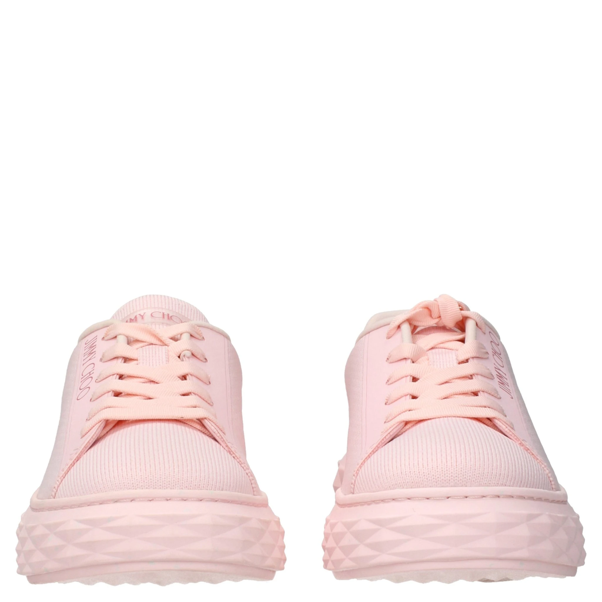 Pink Fabric Platform Sneakers