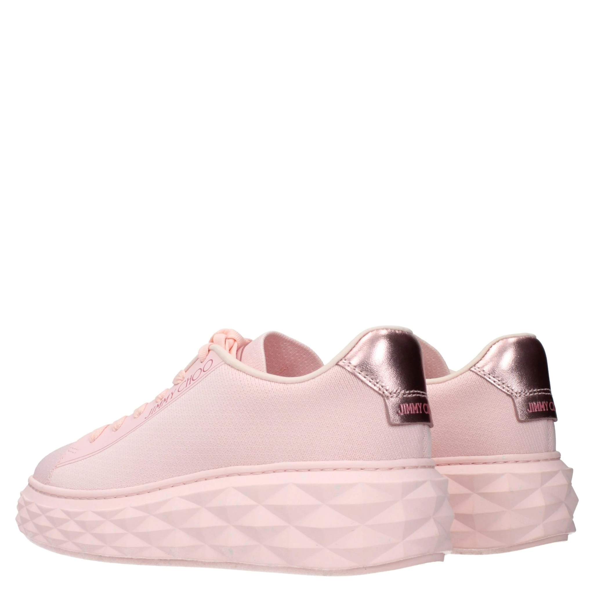Pink Fabric Platform Sneakers