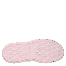 Pink Fabric Platform Sneakers