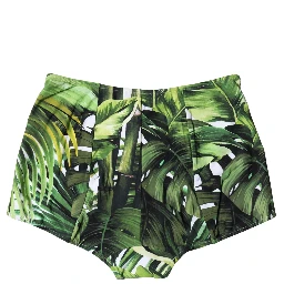 Green Leaf Print High-Waisted Girdle Underwear