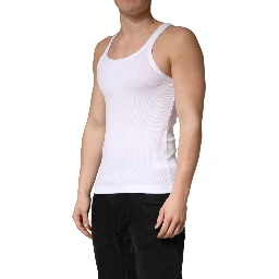 White Sleeveless Round Neck Tank Top T-shirt