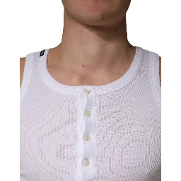 White Sleeveless Round Neck Tank Top T-shirt
