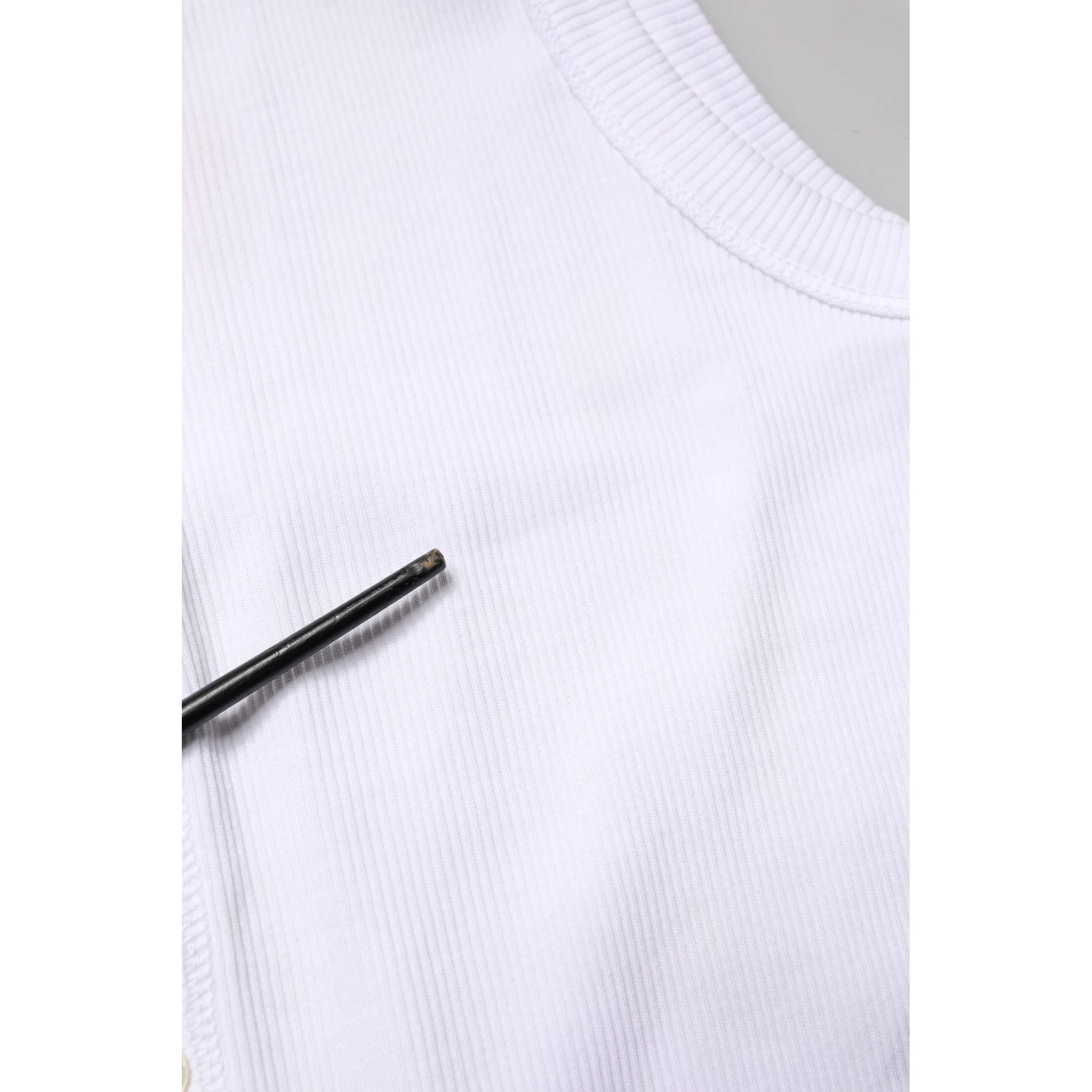 White Sleeveless Round Neck Tank Top T-shirt